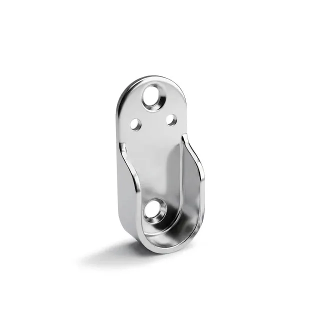 Ebco MS Wardrobe Rail Bracket - Metal Support for Hanging Rods, 1 Set (2 Nos), Nickel Plated, WRF-B2
