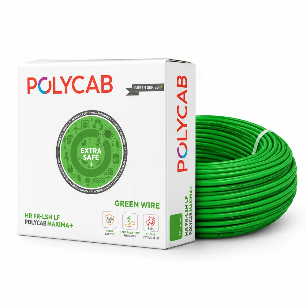 Polycab Maxima+ Green Wire HR FR-LSH LF