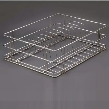 Ebco Plate Kitchen Basket, SS304, 150mm (H) X 505mm (D), 6" X 20"
