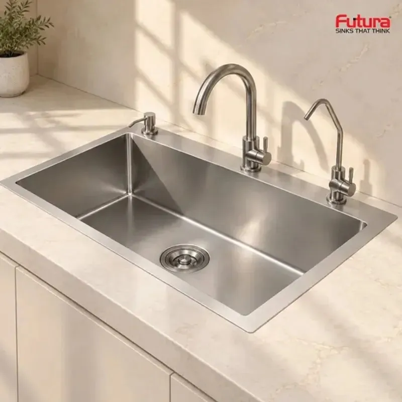 Futura Hand Carved Series SS Sink, FS 3120 (31 x 20 x 9 Inch)