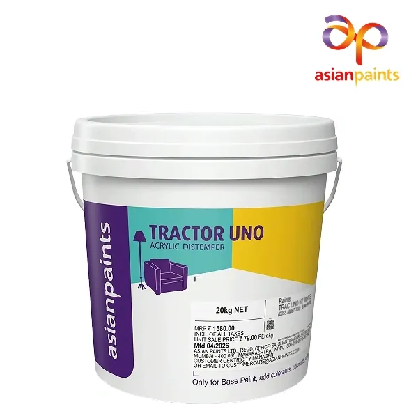 Asian Paints Tractor Uno Acrylic Distemper Paint White, 20kg