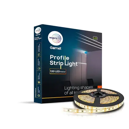 Wipro Garnet 120 LEDs/Meter Profile & Cove LED Strip Light - 5Mtr