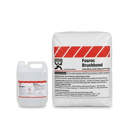 Fosroc Brushbond Grey Two-Component Cementitious Waterproofing Coating, 27.28kg Kit