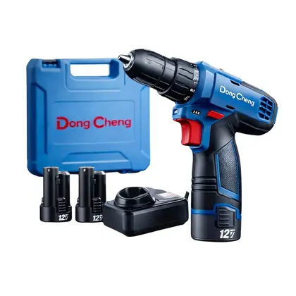 Dongcheng Cordless Drill Driver, 12V, 10mm, 35Nm, 2-Speed, 2 Batteries - DCJZ1202E