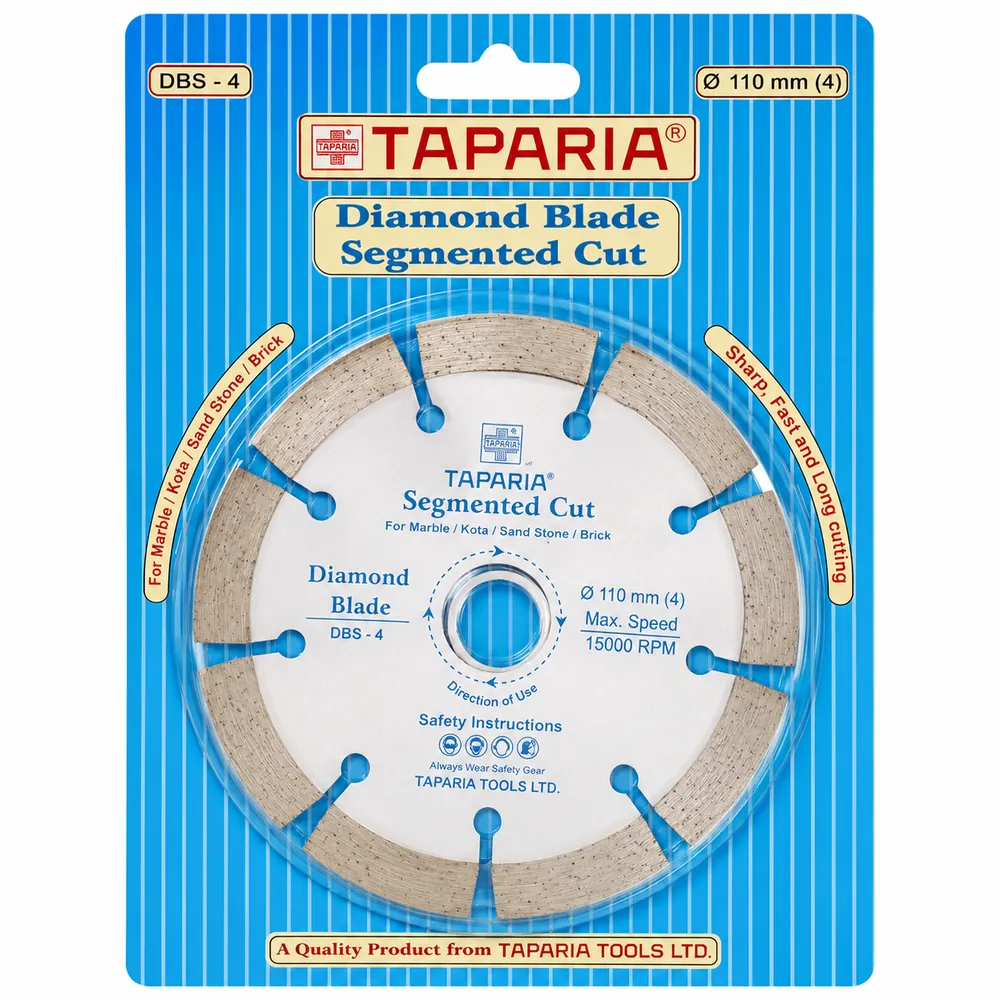 Taparia Diamond Cutting Blade, 4in, Segmented - DBS-4