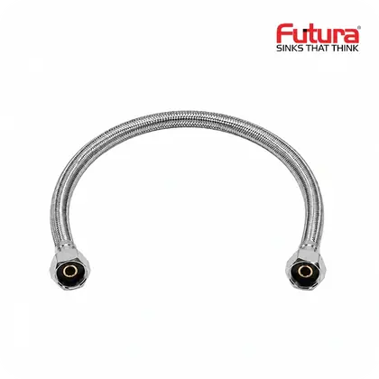 Futura Stainless Steel Braided Hose | Brass Nut Insert, 24" - 13.5mm