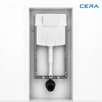 CERA Chevron Dual Flush Concealed Cistern with Half Frame (Without Knob), B1110112