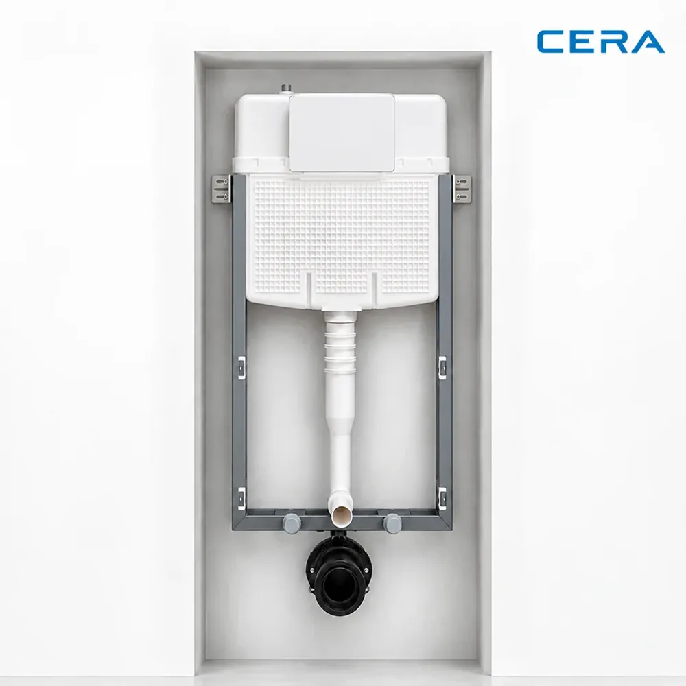 CERA Chevron Dual Flush Concealed Cistern with Half Frame (Without Knob), B1110112