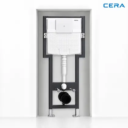 CERA Chevron Dual Flush Concealed Cistern with Full Frame (Without Knob), B1110111