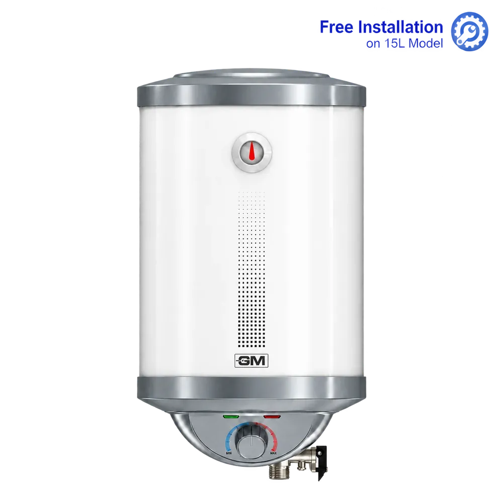 GM Modular Aeris Plus 15L Vertical Storage Water Heater (Geyser) I BEE 5-Star Rated