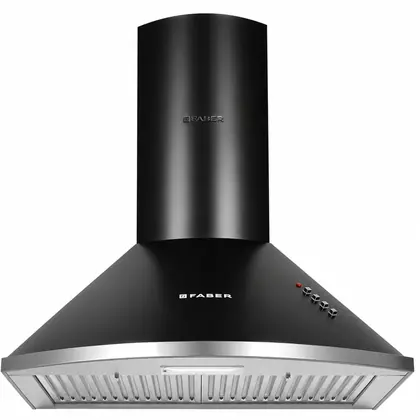 Faber Hood Class Pro 60 cm 1000 m³/hr Baffle Filter Push Button Wall Mounted Chimney (Matte Black)