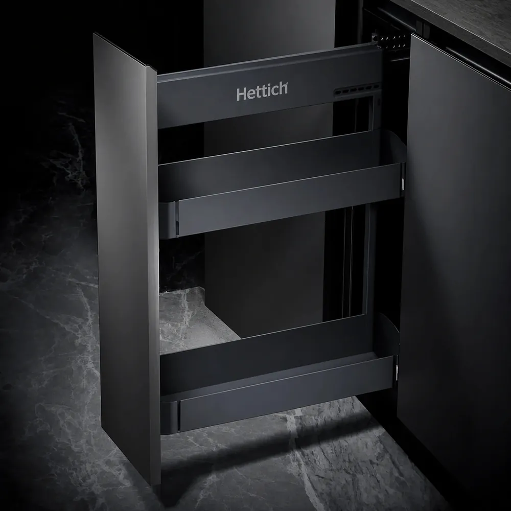 Hettich Pull Out 2 Tier Iron Grey