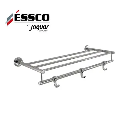 Essco Towel Shelf with Lower Hangers, Stainless Steel