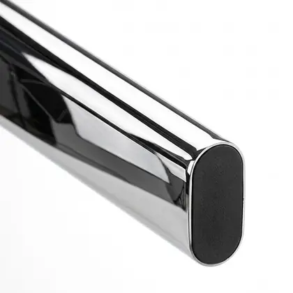 Hettich Wardrobe Oval Cabinet Rail, 2 m Length, Chrome Gloss, 9341248