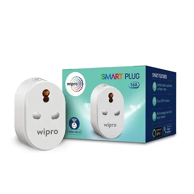 Wipro 16A Wi-Fi Smart Plug (DSP1160) I Energy Monitoring & Voice Control