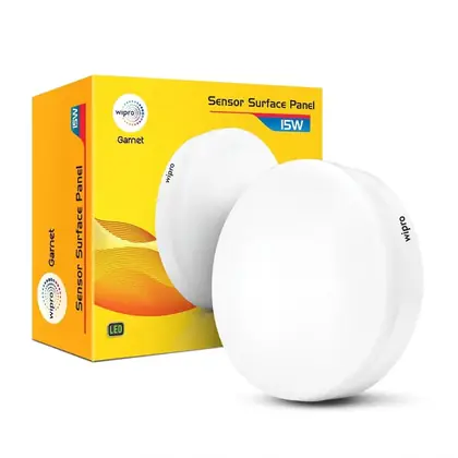 Wipro Garnet 15W Motion Sensor LED Surface Panel (DH101565) | Cool White | 4.5m Sense Range