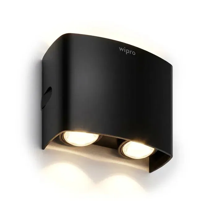 Wipro Garnet 4W Symmetric Up & Down Outdoor Wall Light | Warm White