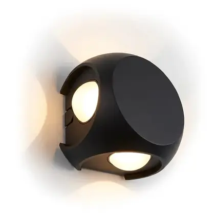 Wipro Garnet 4W 4 Way Round Outdoor Wall Light | Warm White