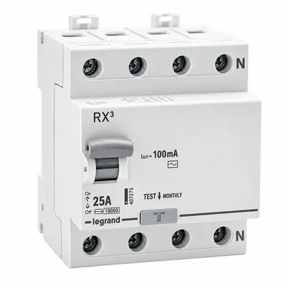 Legrand RX³ RCCB Four Pole 100mA (AC Type)