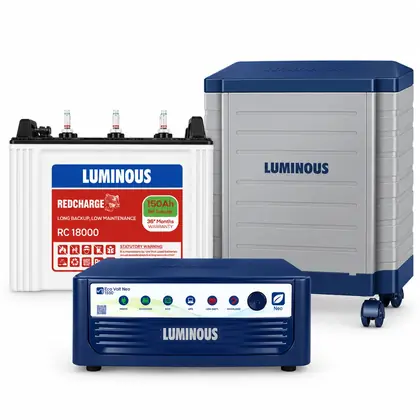 Luminous Power Inverter Set – Eco Volt Neo 1550 + RC 18000 150Ah Tall Battery + TX100L Trolley