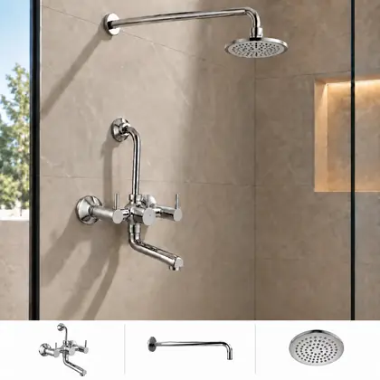 Jaquar Florentine Prime Exposed Wall Mixer Shower Combo – Set of 3