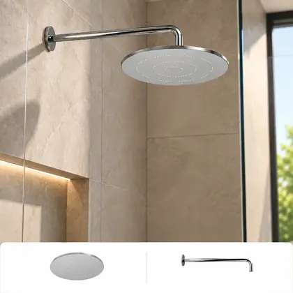 Jaquar Rain Shower Kit with 200mm/8" Round Overhead Shower - Set of 2