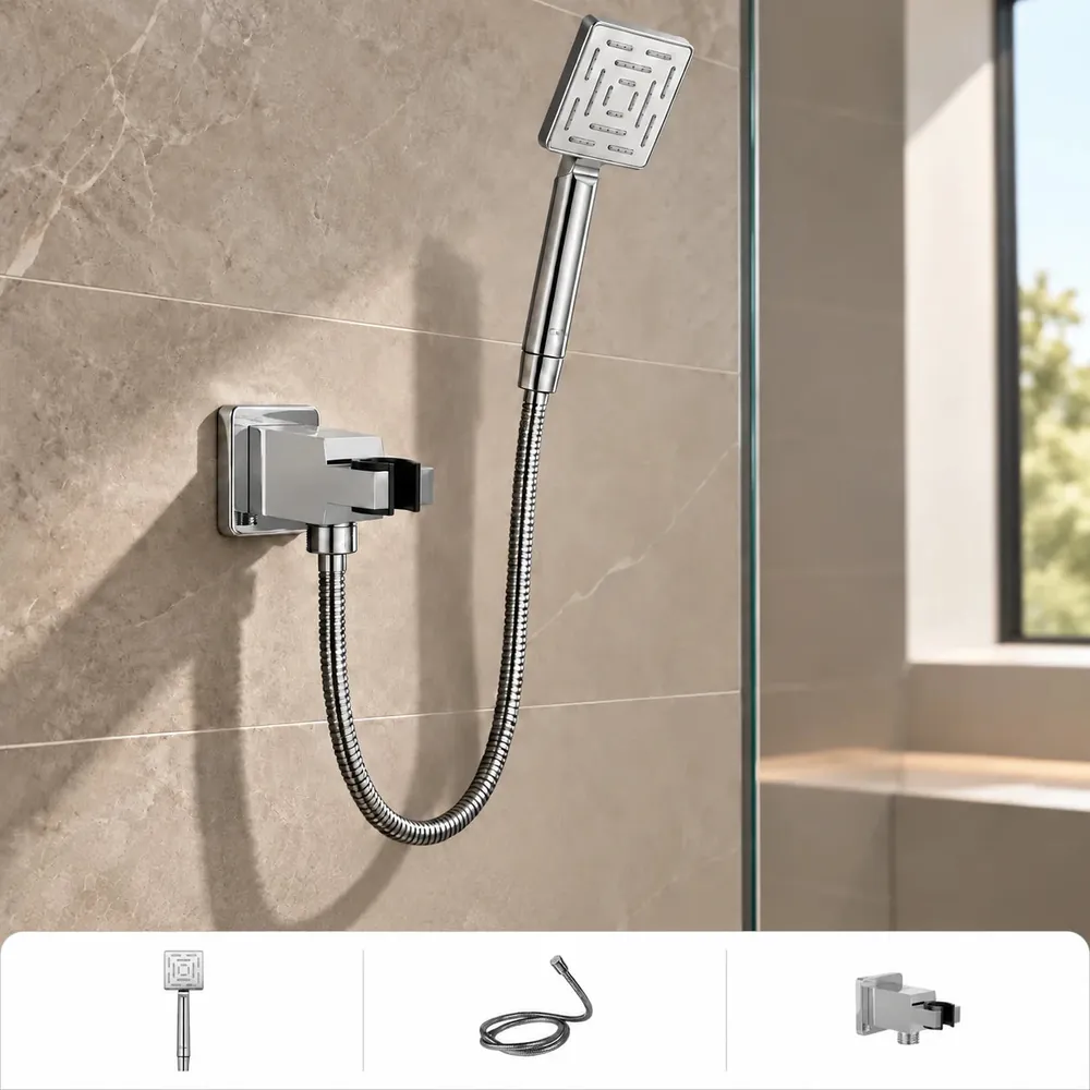 Jaquar Hand Shower Kit with 95mm/3.75" Square Handset - Set of 3