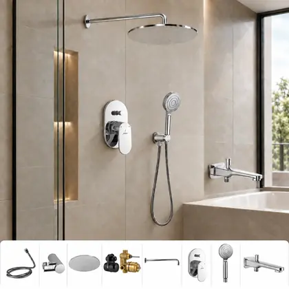 Jaquar Opal Prime Concealed High-Flow Diverter Shower Combo – Set of 8