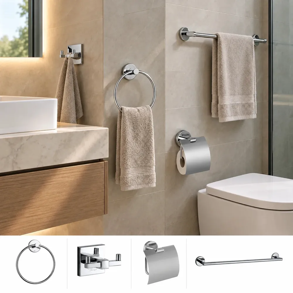 Jaquar Kubix Prime Bathroom Accessories Combo – Set of 4