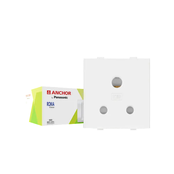 Anchor Roma 3 Pin Socket, 2 Module, White
